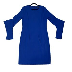 Black Halo Royal Blue Long Sleeve Dress